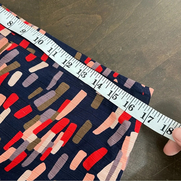 Boden Colorful Pencil Skirt Artsy Pattern Modest Blue Petite 14 14P Red Blue - Picture 4 of 7